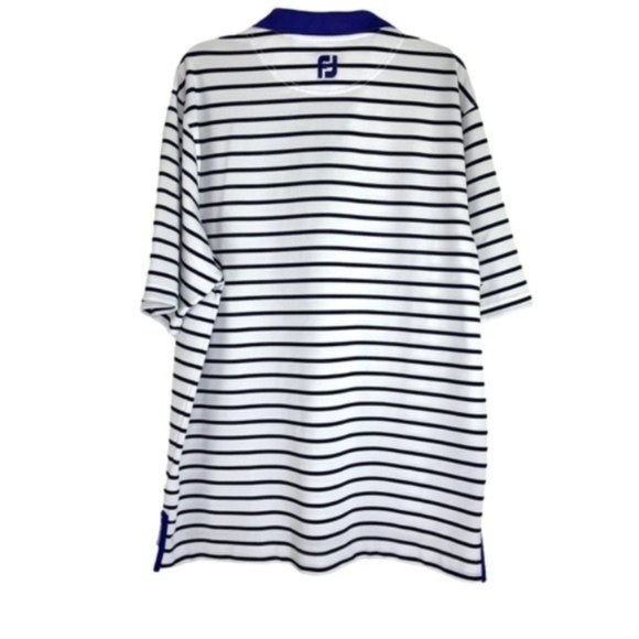 Footjoy Striped Short Sleeve Polo Blue White - Picture 4 of 4